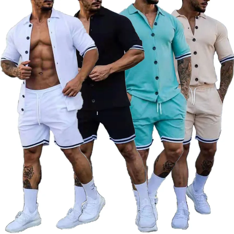 2022 Summer men 2 pieces blouse short sleeve and shorts fashion joggers man Tracksuit plus size custom logo fashion style
2022 Summer men 2 pieces blouse short sleeve and shorts fashion joggers man Tracksuit plus size custom logo fashion style