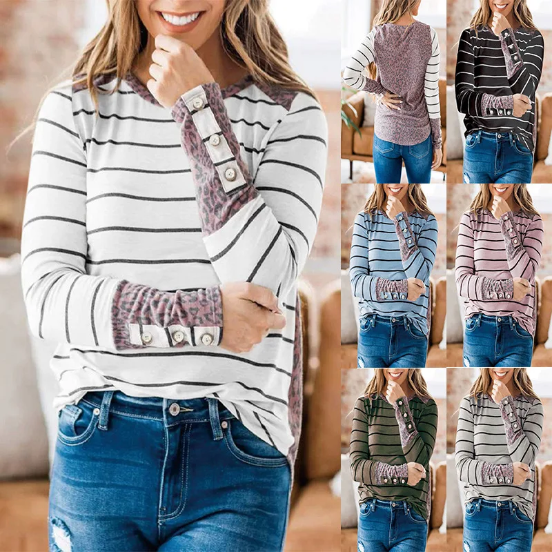 Fancy New Print Good Quality Fashionable Leopard Stitching Button Cuffs Long Sleeve Tops For Women 2022 Casual
Fancy New Print Good Quality Fashionable Leopard Stitching Button Cuffs Long Sleeve Tops For Women 2022 Casual