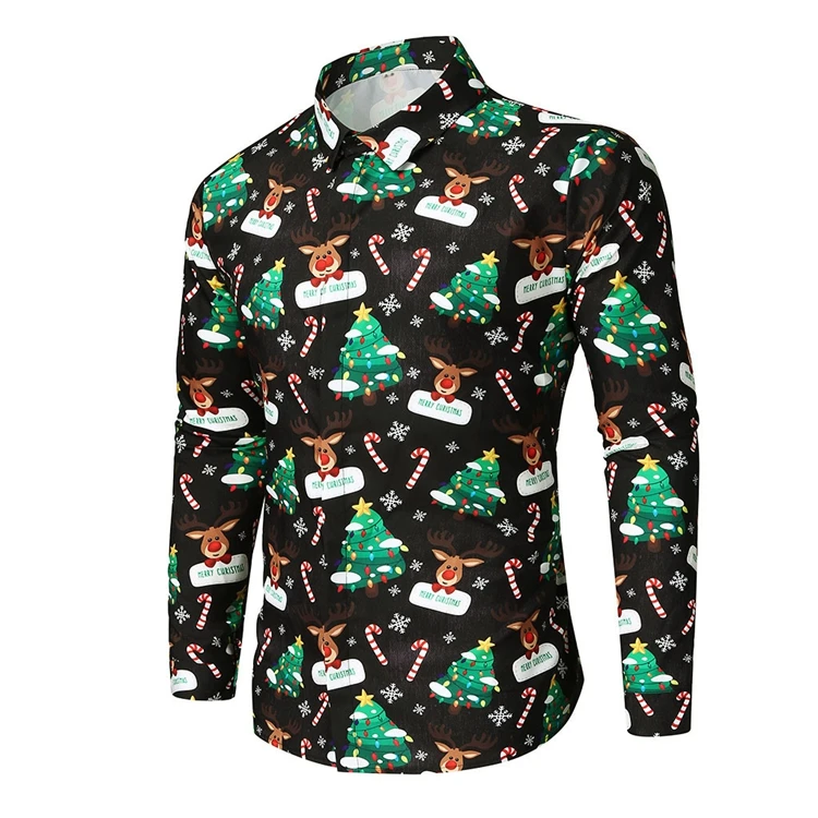 Men's Clothing 100% Polyester Slim Fit Festival Clothes Print Long Sleeve Floral Christmas Shirt Men Shirts In China, As pictures
Men's Clothing 100% Polyester Slim Fit Festival Clothes Print Long Sleeve Floral Christmas Shirt Men Shirts In China, As pictures