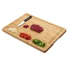 Bamboo Kitchen Cutting Board 3 Built-in Dividers and Juice Grooves