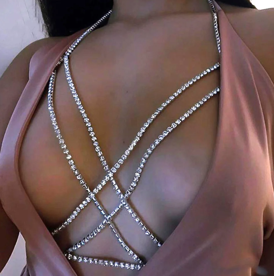 Punk Style Body Chain women girls Fashion Bra Bust Chain Harness boho festival Nightclub Jewellery #0601
Punk Style Body Chain women girls Fashion Bra Bust Chain Harness boho festival Nightclub Jewellery #0601