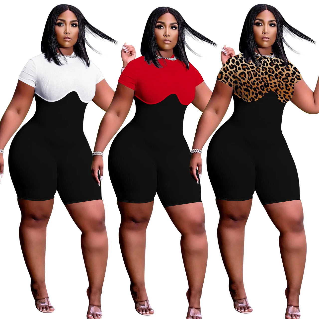 Foma Q784 summer 2021 women's Irregular splicing leopard print regular sleeve solid color jumpsuit, 3colors
Foma Q784 summer 2021 women's Irregular splicing leopard print regular sleeve solid color jumpsuit, 3colors