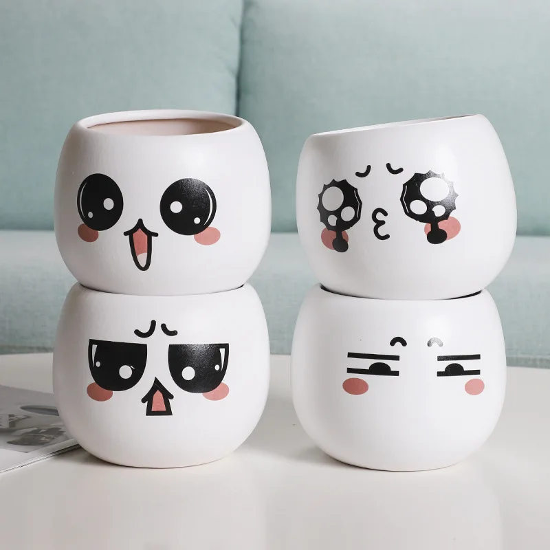 Factory white cute face ceramic green plant pots Cute expression flower pot yellow pottery flower pots plants, Yellow,white
Factory white cute face ceramic green plant pots Cute expression flower pot yellow pottery flower pots plants, Yellow,white