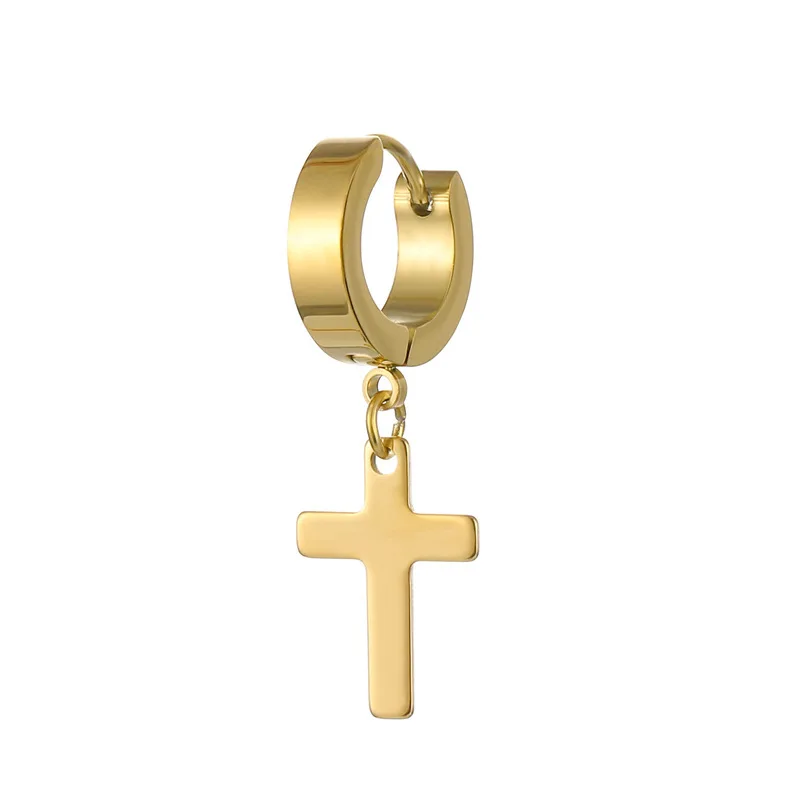 Fashion 1 Pcs Rapper Hoop Earrings Stainless Steel Punk Rock Style Cross Drop Earrings Men Women, Gold, silver, black, multicolor, blue
Fashion 1 Pcs Rapper Hoop Earrings Stainless Steel Punk Rock Style Cross Drop Earrings Men Women, Gold, silver, black, multicolor, blue