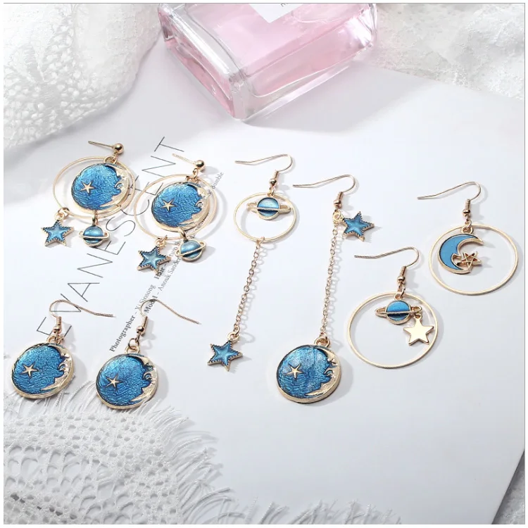 Creative personality starry sky planet Korean earrings summer fashion accessories wholesale
Creative personality starry sky planet Korean earrings summer fashion accessories wholesale