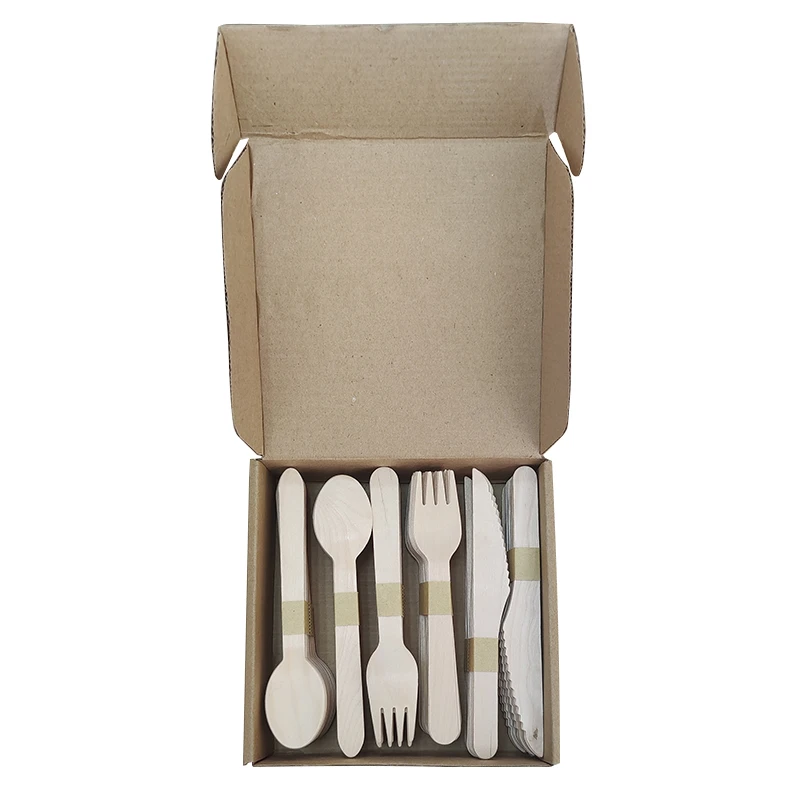 150 PCS High quality eco-friendly cutlery disposable wooden spoon forks and knives biodegradable wood flatware set, Natural color
150 PCS High quality eco-friendly cutlery disposable wooden spoon forks and knives biodegradable wood flatware set, Natural color