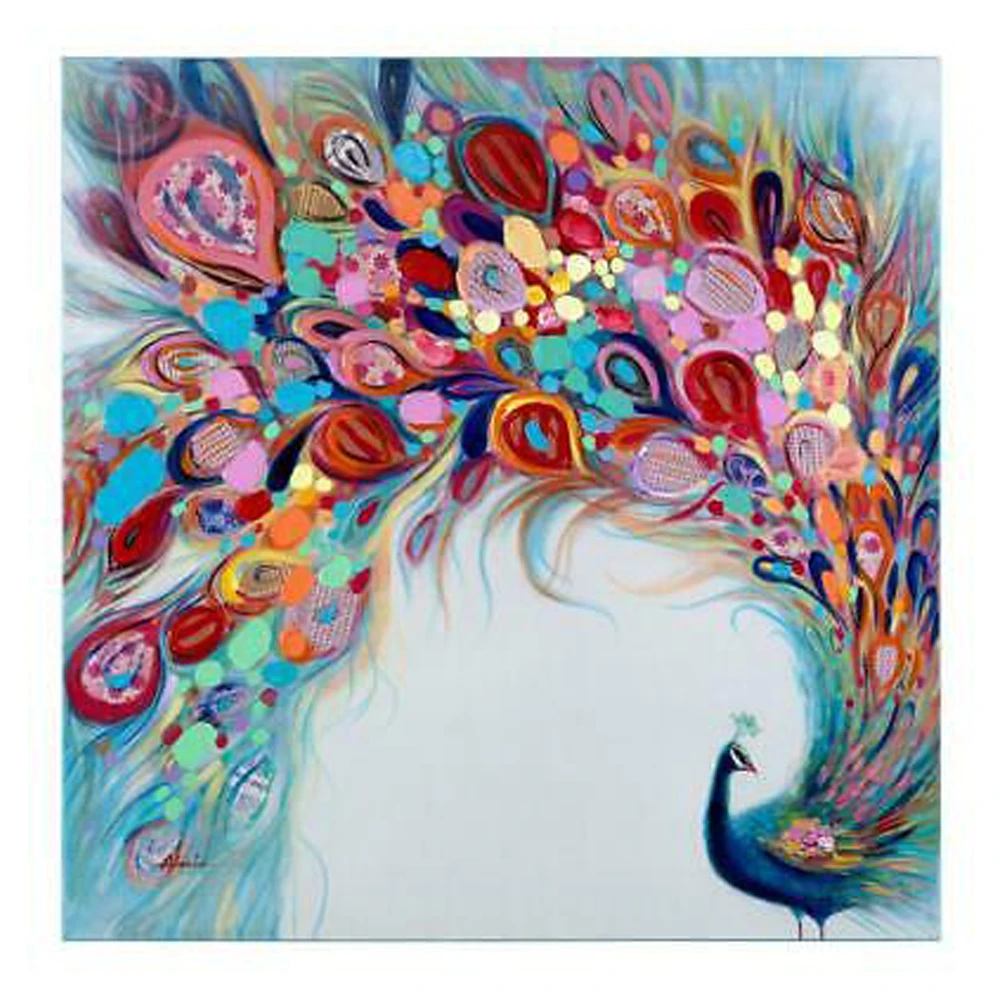 Wholesale Custom Peacock Animal home accessories Canvas Painting handmade Oil Painting for home decor, Red,blue,yellowe,green
Wholesale Custom Peacock Animal home accessories Canvas Painting handmade Oil Painting for home decor, Red,blue,yellowe,green
