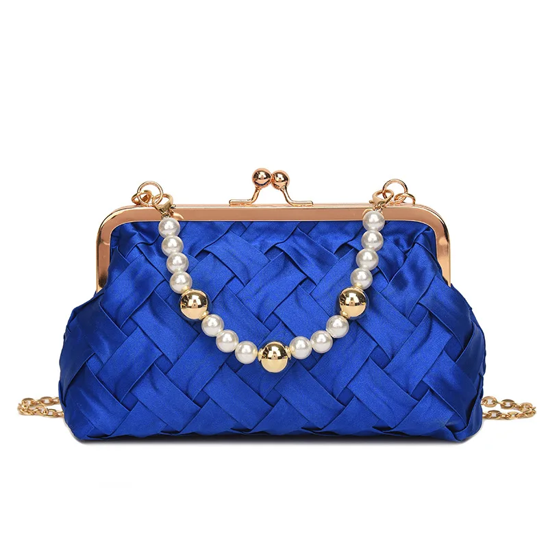 European and American Dinner Bag Blue Color Woven Pearl Shell Hand Bag Wedding Party Lady Clutch Hand Bags 
European and American Dinner Bag Blue Color Woven Pearl Shell Hand Bag Wedding Party Lady Clutch Hand Bags