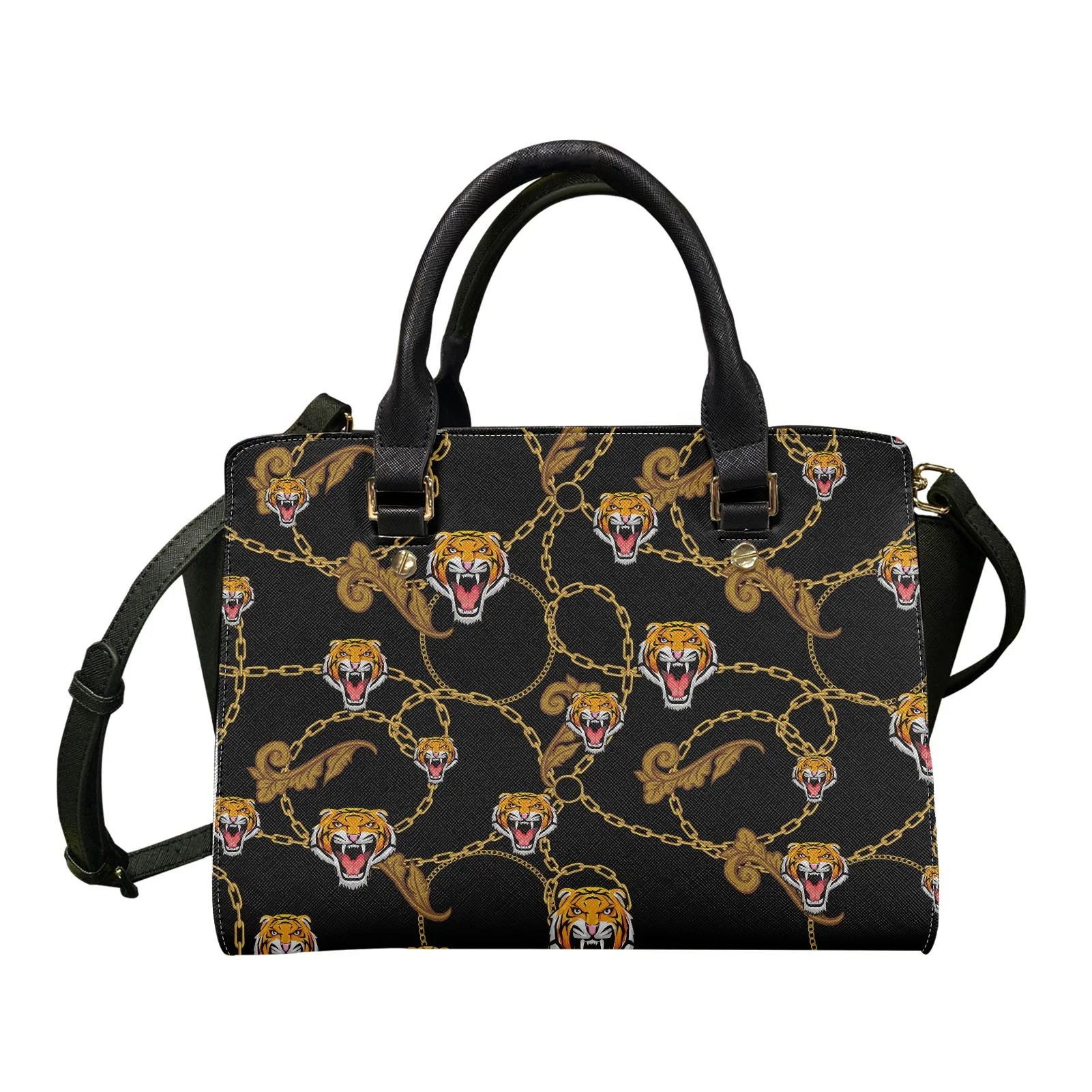 Fashion Trends Ladies Bags Ladies Handbag Baroque Gold Chains And Tiger Pattern Black Single-shoulder Bag Women Tote Handbags
Fashion Trends Ladies Bags Ladies Handbag Baroque Gold Chains And Tiger Pattern Black Single-shoulder Bag Women Tote Handbags