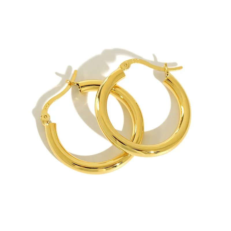 fashion NEW fine jewelry 925 sterling silver simple heavy earrings chic punk big round gold-plated hollow hoop earrings for women
fashion NEW fine jewelry 925 sterling silver simple heavy earrings chic punk big round gold-plated hollow hoop earrings for women