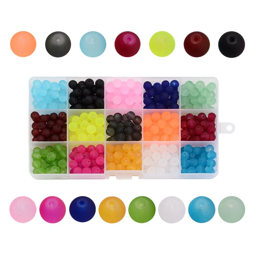 15 Color Variety Frosted Transparent Glass Round Bead Boxed Handmade DIY Beaded Jewelry Accessories, Multi color
15 Color Variety Frosted Transparent Glass Round Bead Boxed Handmade DIY Beaded Jewelry Accessories, Multi color