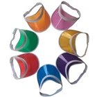 Promotional sun hat candy color adjustable caps clear PVC visor caps