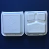 3 compartment food storage container plastic disposable lunch box 20oz foam hinged take-out containers 200 packs
