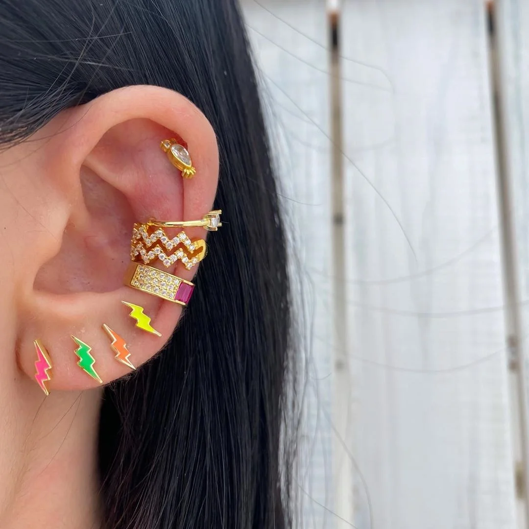 2020summer new cute minimal delicate danity colorful enamel lightning bolt stud earring, Picture
2020summer new cute minimal delicate danity colorful enamel lightning bolt stud earring, Picture
