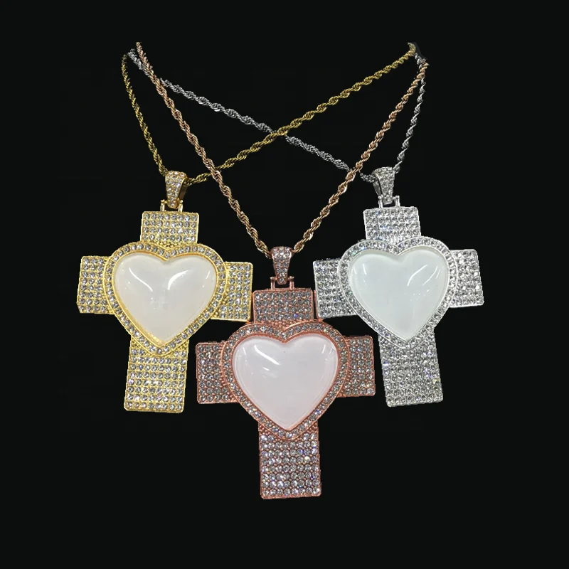 New arrival Hip Hop Heart Photo Sublimation Blank Necklace Cross Shape Customized Jewelry For Gifts, Silver /gold/rose gold
New arrival Hip Hop Heart Photo Sublimation Blank Necklace Cross Shape Customized Jewelry For Gifts, Silver /gold/rose gold