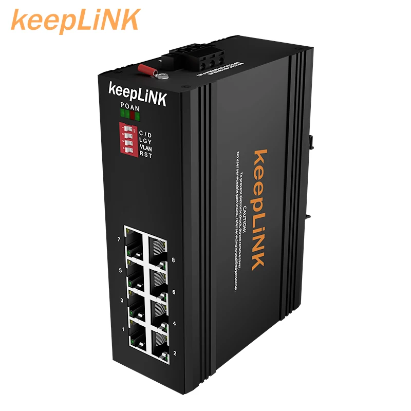 

10/100mbps network switches ethernet poe 8 port rj45 industrial ip40 din rail mount unmanaged poe switch for Security Monitoring