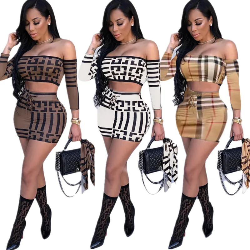 Lskj035 Women's Clothes Off Shoulder Stripe Print Bodycon 3/4 Sleeve 3 Piece Outfits Crop Top and Mini Skirt Two Piece Women Set, Customized color
Lskj035 Women's Clothes Off Shoulder Stripe Print Bodycon 3/4 Sleeve 3 Piece Outfits Crop Top and Mini Skirt Two Piece Women Set, Customized color