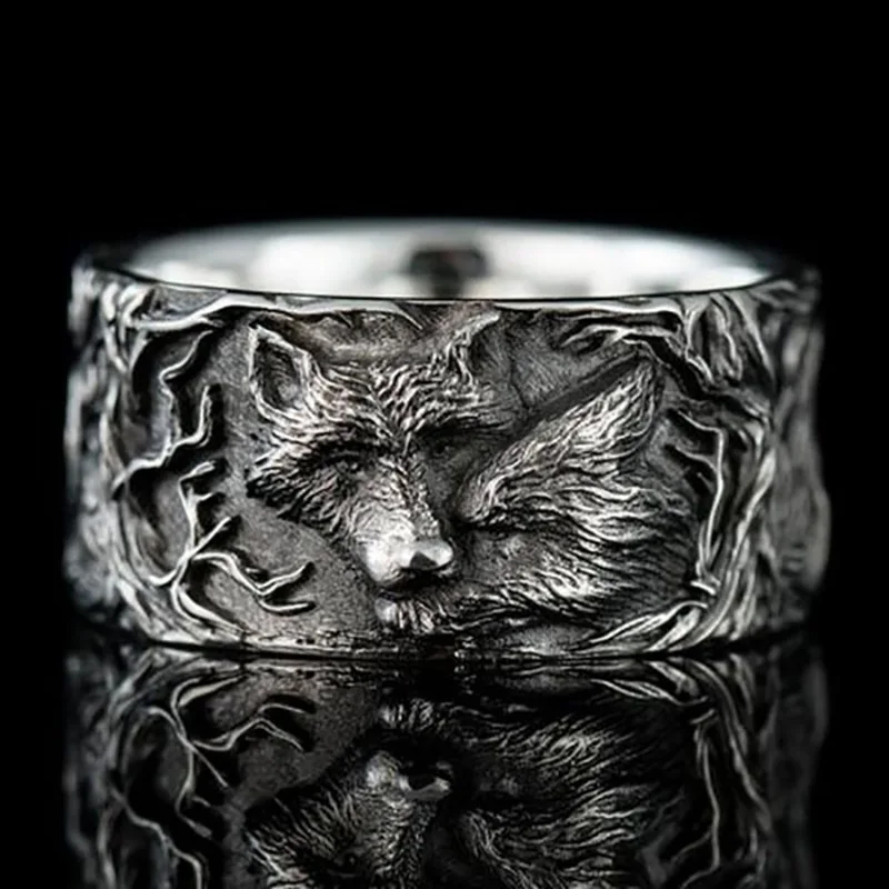 Viking Men Wolves of Odin Valknut Forging Alloy Ring Pagan Nordic Amulet Biker Jewelry, As pic shown
Viking Men Wolves of Odin Valknut Forging Alloy Ring Pagan Nordic Amulet Biker Jewelry, As pic shown