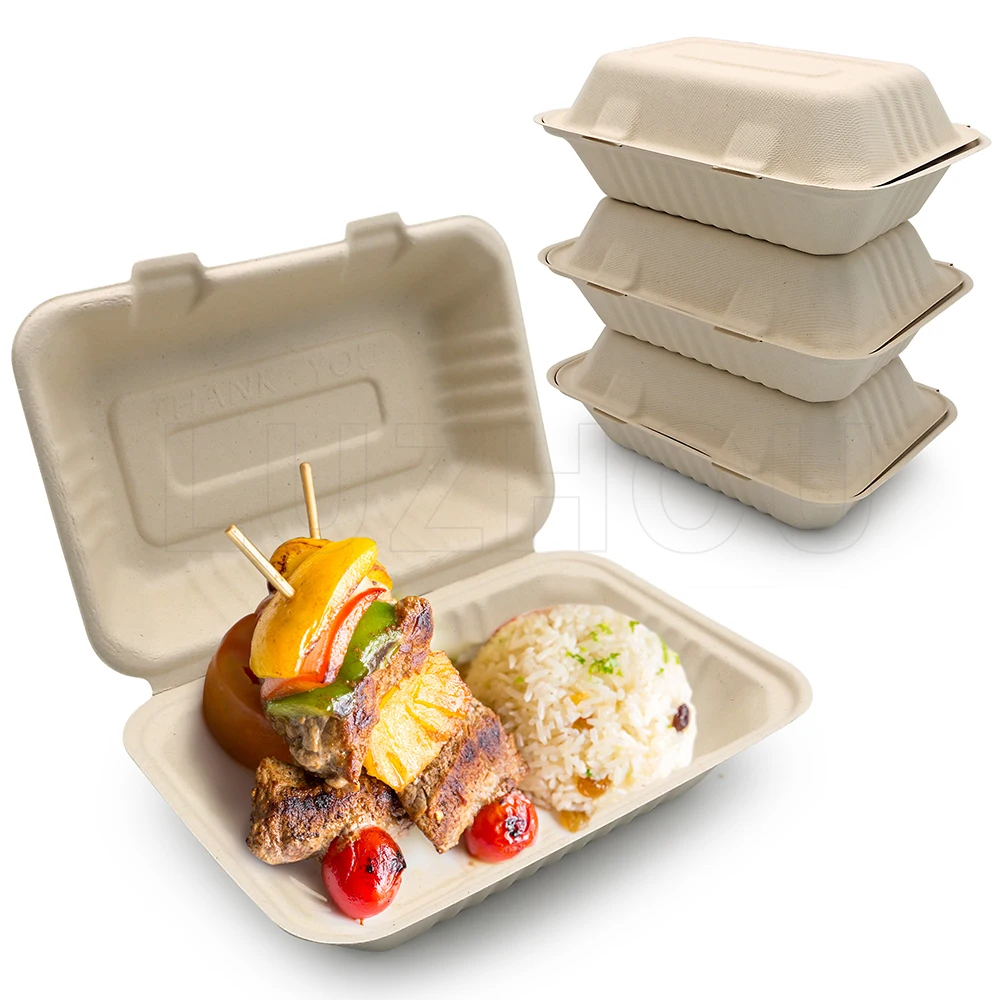 Sustainable Biodegradable Compostable Sugarcane Pulp Food Packaging P963 Clamshell Hinged Container
Sustainable Biodegradable Compostable Sugarcane Pulp Food Packaging P963 Clamshell Hinged Container