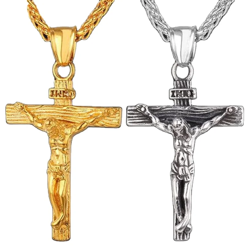 Necklace Stainless Steel Jewelry Ti-microalloyed steel Gold Plaited Jesus On The Cross Pendant Man Chain, Picture
Necklace Stainless Steel Jewelry Ti-microalloyed steel Gold Plaited Jesus On The Cross Pendant Man Chain, Picture