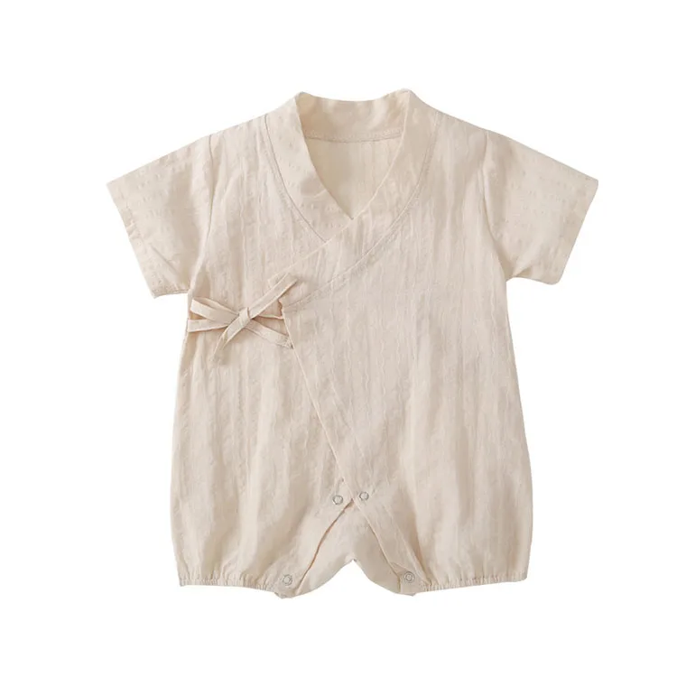 New Baby Clothes Men And Women Baby Short Sleeve Cotton And Baby Linen Jumpsuit, White
New Baby Clothes Men And Women Baby Short Sleeve Cotton And Baby Linen Jumpsuit, White