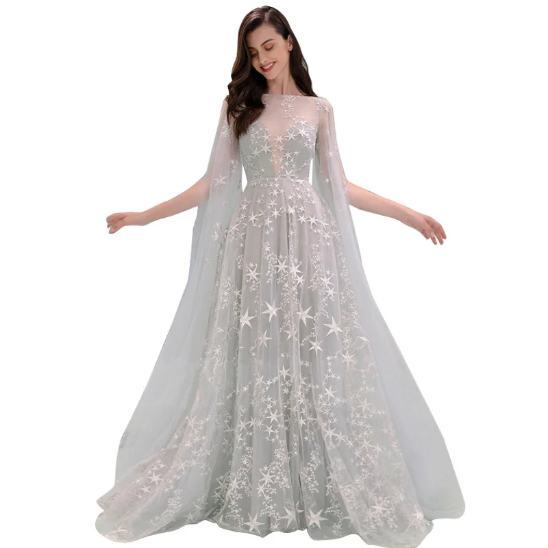 Hot selling Pattern Embroidered Lace bridesmaid dress women Floor-length A-line wedding dress ball gown
Hot selling Pattern Embroidered Lace bridesmaid dress women Floor-length A-line wedding dress ball gown