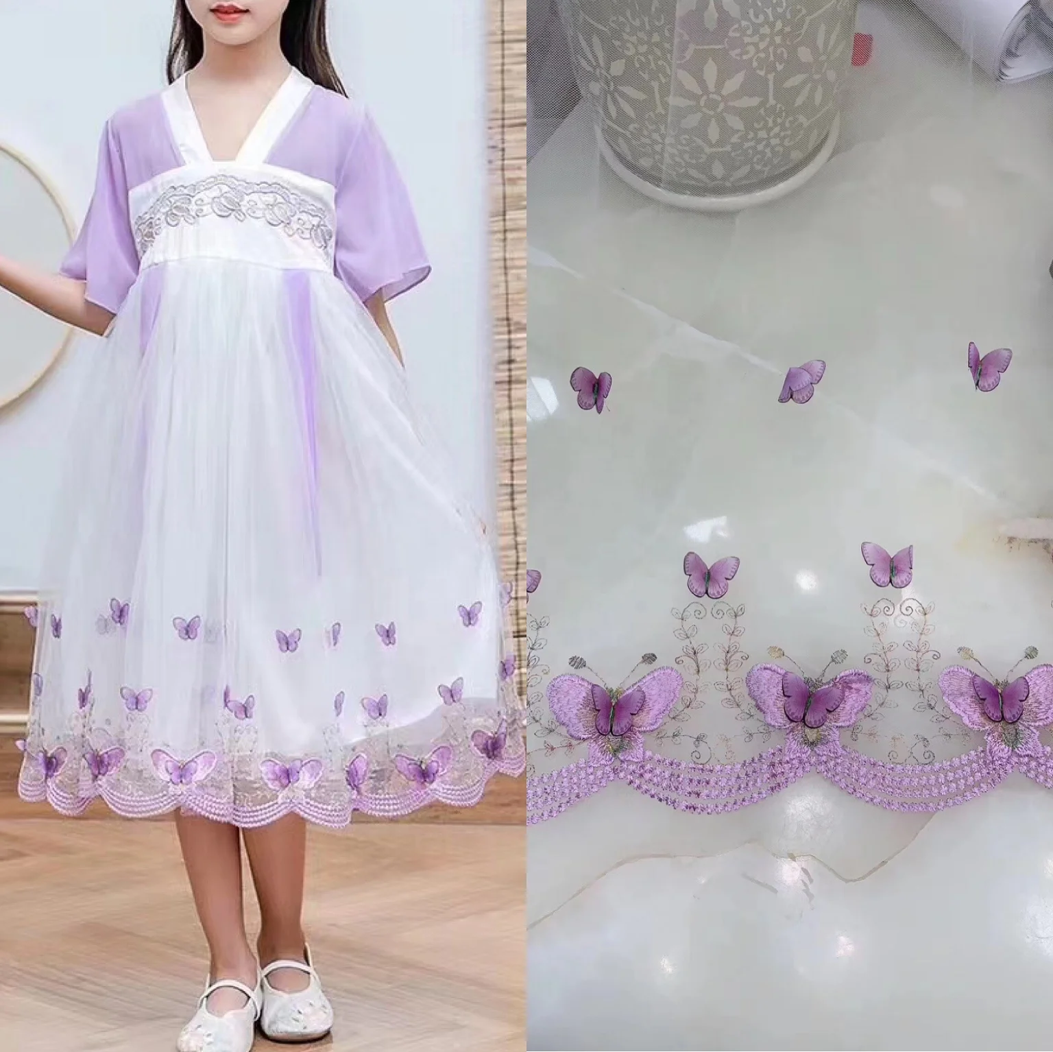 Fashion stock wonderful butterfly tulle lace fabric for child dress, Accept customized color
Fashion stock wonderful butterfly tulle lace fabric for child dress, Accept customized color