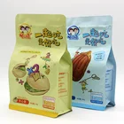 custom printing aluminum foil laminated eight sides sealed pouch packaging plastic food bag
