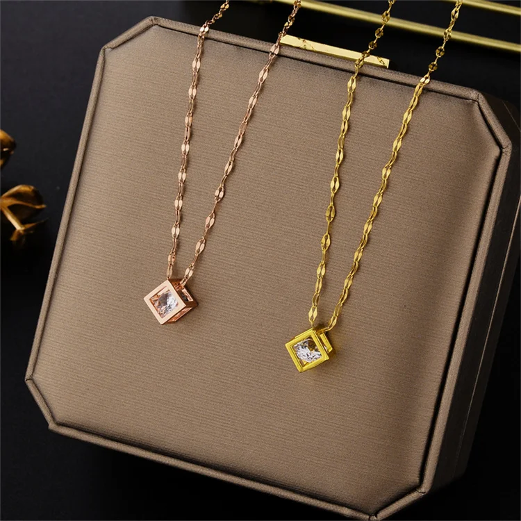 Wholesale Titanium Steel Simple Personality Statement Necklace Hollow Diamond Zircon Square Pendant Necklace
Wholesale Titanium Steel Simple Personality Statement Necklace Hollow Diamond Zircon Square Pendant Necklace