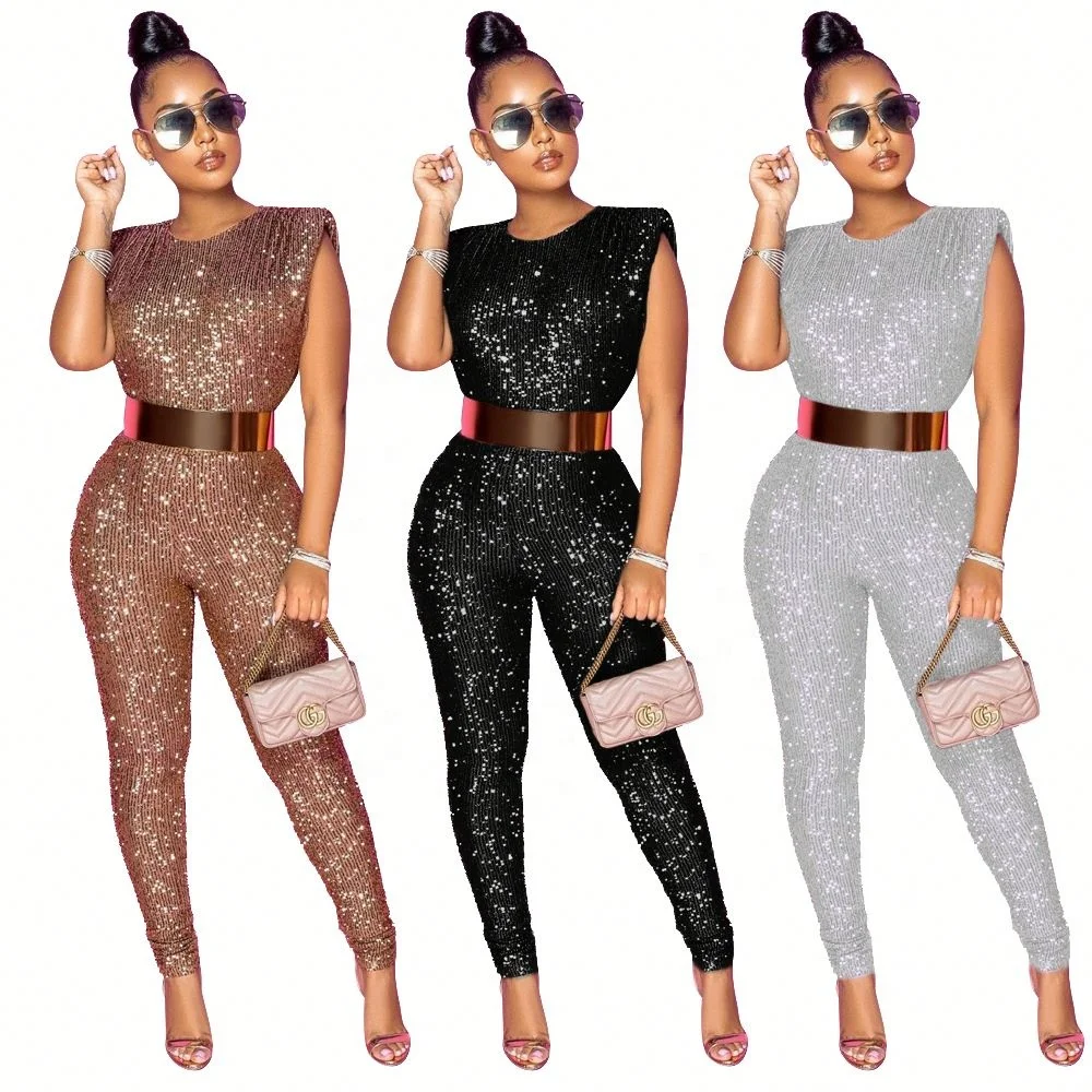 2021 Clothing Hot Selling Sequin Sleeveless Sexy One Piece Fashion Jumpsuit(Not With Belt), As picture
2021 Clothing Hot Selling Sequin Sleeveless Sexy One Piece Fashion Jumpsuit(Not With Belt), As picture