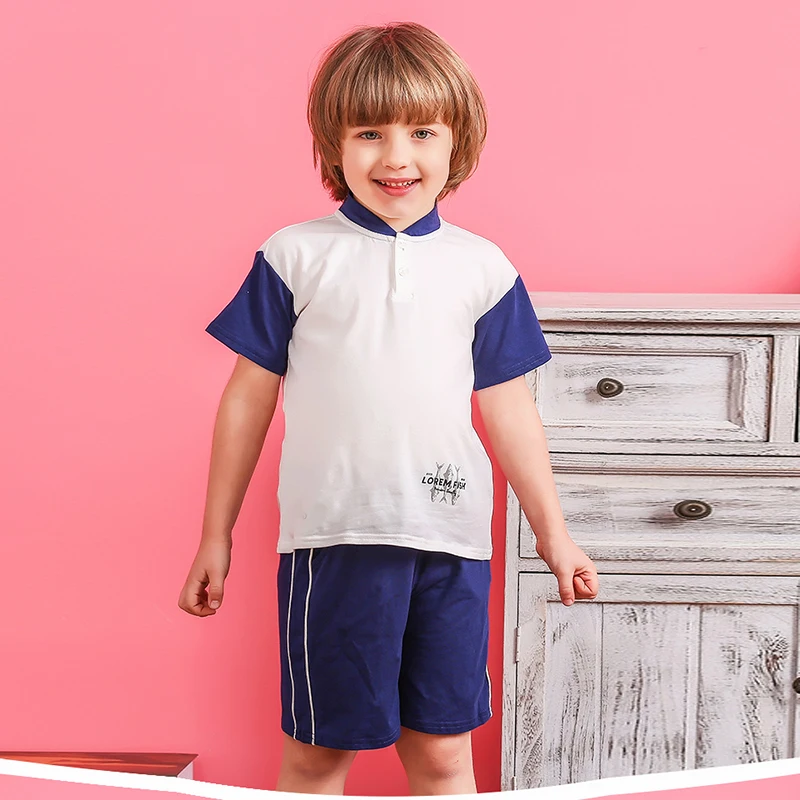 Fashion Breathable Short Sleeve 3-13 Years Knitted Kid Pajamas Summer Clothing Set For Boy
Fashion Breathable Short Sleeve 3-13 Years Knitted Kid Pajamas Summer Clothing Set For Boy