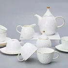 gold glazed high end Bone China Porcelain Coffee Pots set