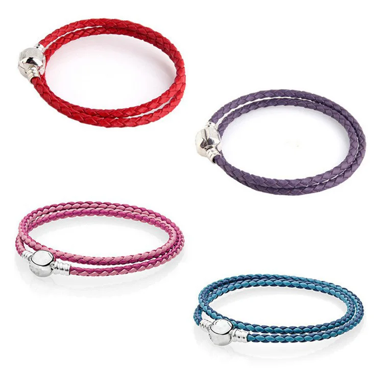 Wholesale Factory Hot Sale Double Wrap Women Leather Bracelet & Bangle 925 Sterling Silver Fit Diy Bracelet Jewelry
Wholesale Factory Hot Sale Double Wrap Women Leather Bracelet & Bangle 925 Sterling Silver Fit Diy Bracelet Jewelry