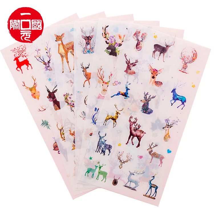 One dollar Hand account stickers notepad cartoon album decoration diary elk PVC book stickers
One dollar Hand account stickers notepad cartoon album decoration diary elk PVC book stickers