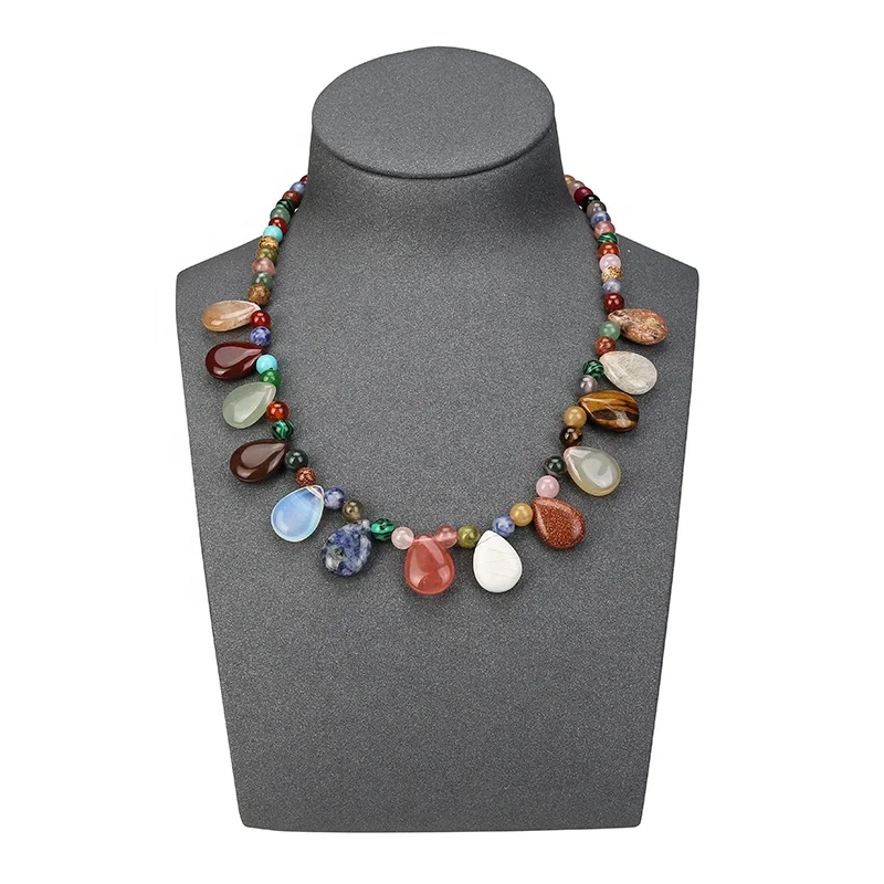 Natural Gemstone Drop Necklace Hand Craft Fine Gemstone Beads Necklace Jewelry For Woman Gifts
Natural Gemstone Drop Necklace Hand Craft Fine Gemstone Beads Necklace Jewelry For Woman Gifts