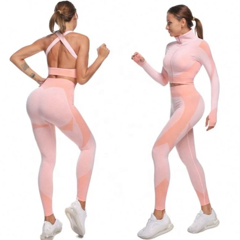 New Mesh Women Three Piece Set Breathable Workout Suit Yoga Suits Seamless Sports, Black/pink/orange/green
New Mesh Women Three Piece Set Breathable Workout Suit Yoga Suits Seamless Sports, Black/pink/orange/green