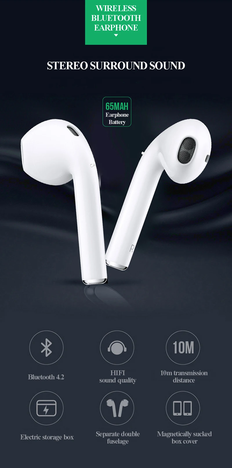 XT6 TWS 3 in 1 Stereo Wireless Bluetooth V4.2 Headphones with Charge Box Multi-functional Earphones 5200mAh power bank - ANKUX.COM