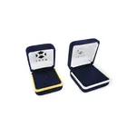 Hand Made Wholesale Customized Rectangle Gray Metal Hand Made Velvet Pin Badge Box