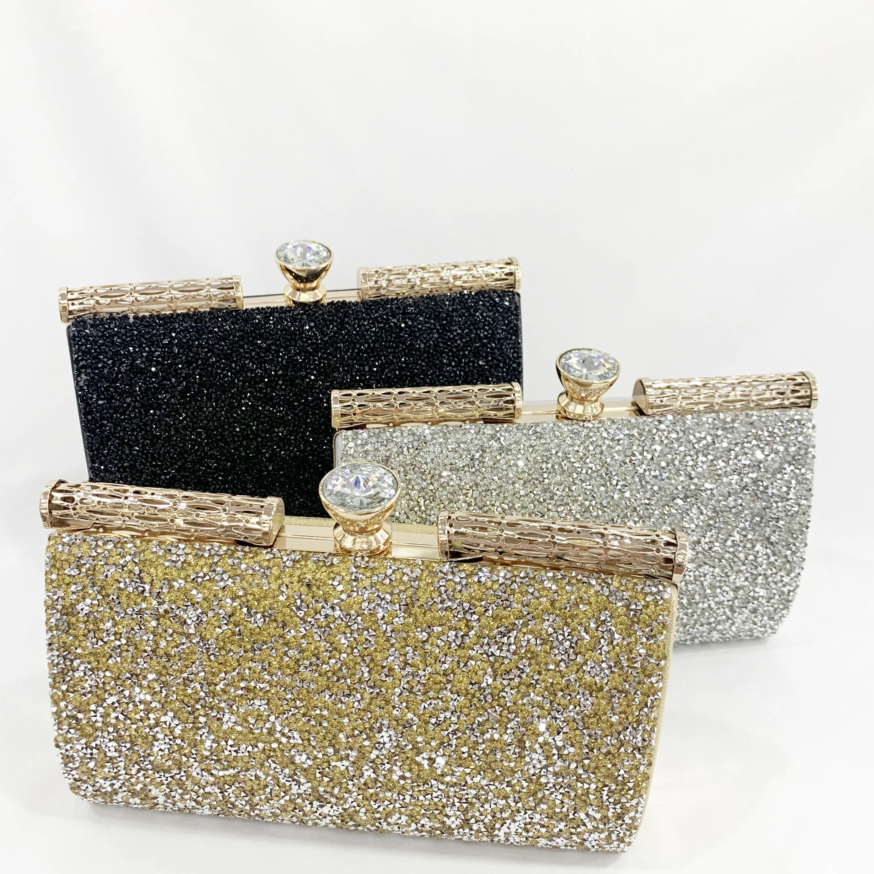 Luxury crystal rhinestone shoulder clutch wedding bridal evening handbag bags prom purses, Black/silver/golden
Luxury crystal rhinestone shoulder clutch wedding bridal evening handbag bags prom purses, Black/silver/golden