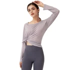 Yoga exercise wear long sleeve running shirts sexy lady women fitness sports t shirts for yoga