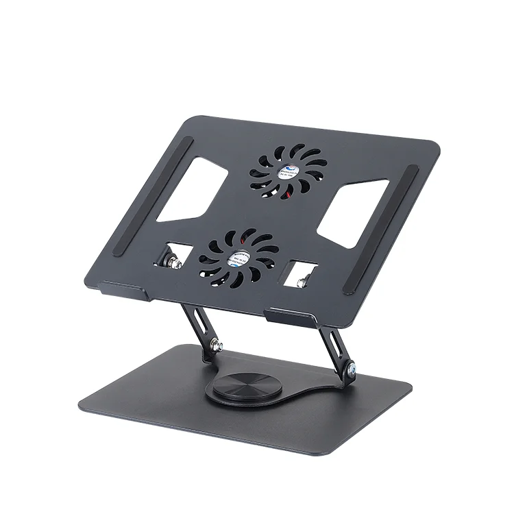 OEM 360 degree rotating foldable laptop riser holder aluminum alloy portable laptop cooling stand with double fans
OEM 360 degree rotating foldable laptop riser holder aluminum alloy portable laptop cooling stand with double fans