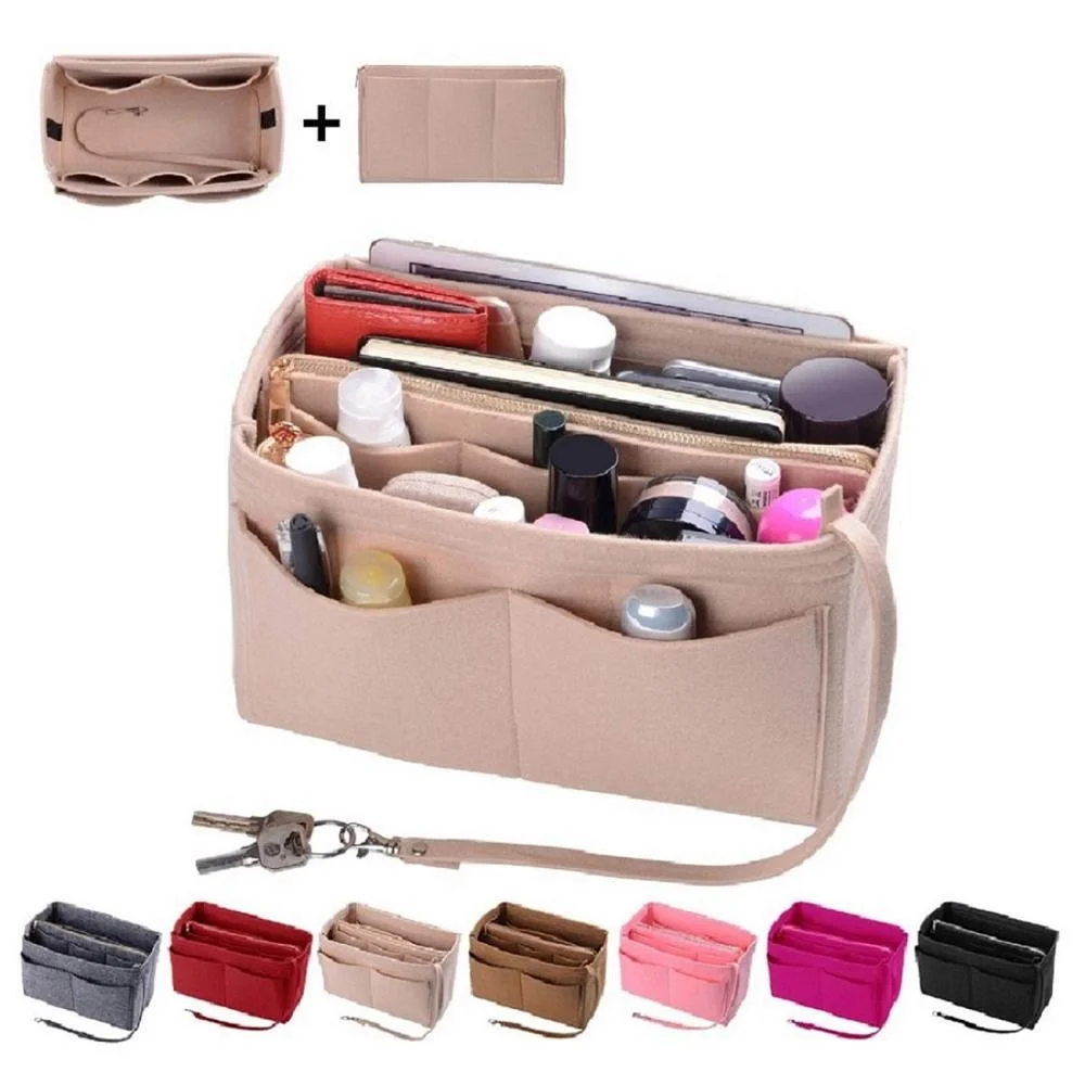 Factory supply custom design felt handbag insert bag organizer insert handbag bag in bag organizer, Black red grey or customized
Factory supply custom design felt handbag insert bag organizer insert handbag bag in bag organizer, Black red grey or customized