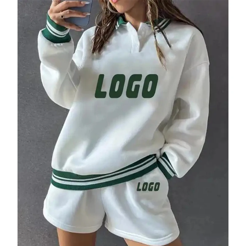 Custom logo sportswear short sweat suits women sweatshirts and shorts set wholesale women short sets
Custom logo sportswear short sweat suits women sweatshirts and shorts set wholesale women short sets