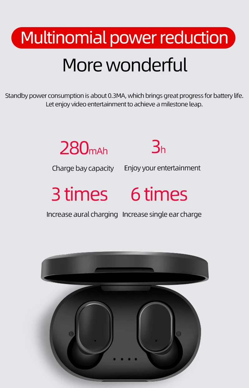 A6s Earphone Airdots Ipx4 True Wireless Bluetooth Tws For Xiaomi Redmi - ANKUX.COM