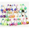Newest Wish Hotsale Body Piercing Belly Button Ring 316L Stainless Steel Mix Color Double Ball Piercing Ring Navel Bars