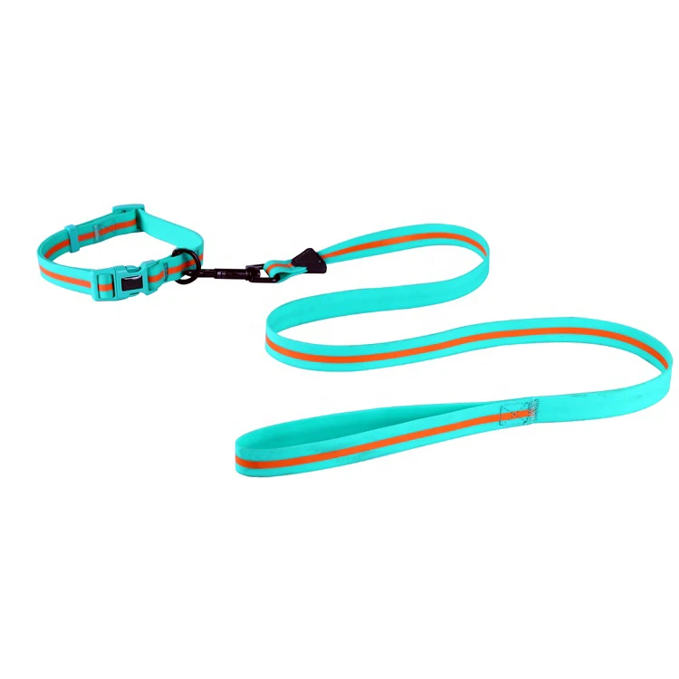 Soft handle silicone PVC dog collar leash with zinc alloy swivel hooks, All colors can be customed
Soft handle silicone PVC dog collar leash with zinc alloy swivel hooks, All colors can be customed