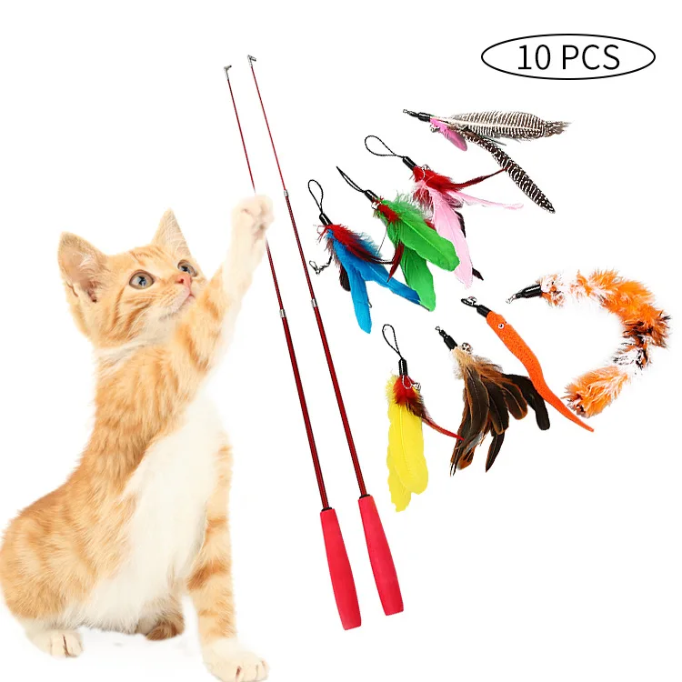 Funny Cat Stick Set 2 three-section Telescopic Rod 8 Ecofriendly Funny Feather Stick Replacement Head Cat Toy Set, Colrful
Funny Cat Stick Set 2 three-section Telescopic Rod 8 Ecofriendly Funny Feather Stick Replacement Head Cat Toy Set, Colrful