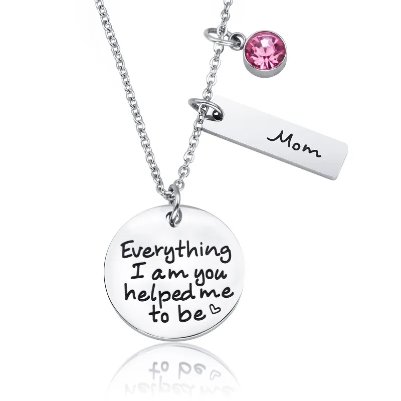 Mothers Day Gift Wholesale Engraved Letters Charms Pink CZ Diamond Pendant Necklace for dia de la madre
Mothers Day Gift Wholesale Engraved Letters Charms Pink CZ Diamond Pendant Necklace for dia de la madre