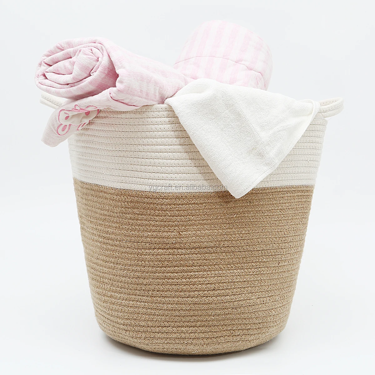 & decor cotton rope blanket storage basket for laundry toys