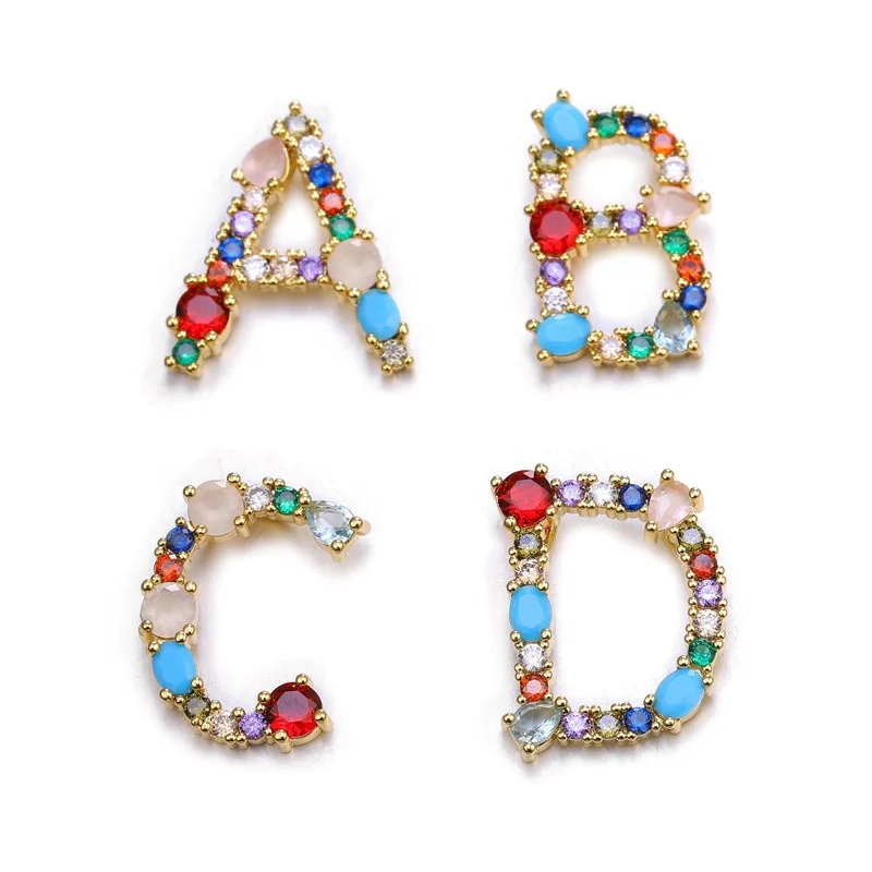 New Coming DIY jewelry accessories copper necklace micro-inlaid color zircon gemstone letter necklace pendant female, As pics
New Coming DIY jewelry accessories copper necklace micro-inlaid color zircon gemstone letter necklace pendant female, As pics